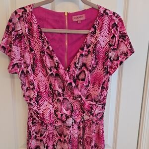 Carmen Pink Snake Print Dress